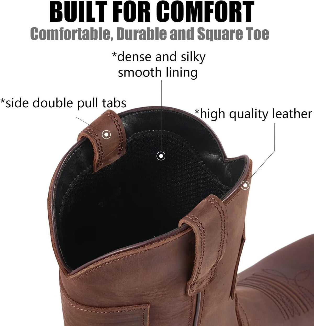 10 Inch Western Cowboy Work Boots F681