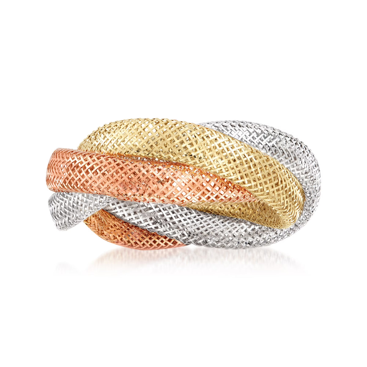 14kt Tri-Colored Gold Mesh Ring O828862