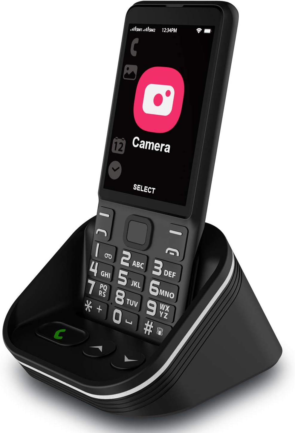 Yellow Unlocked 4G Senior Cell Phone Dual Card Dual Standby with Charging Dock Speaker Pack of 2 K7714