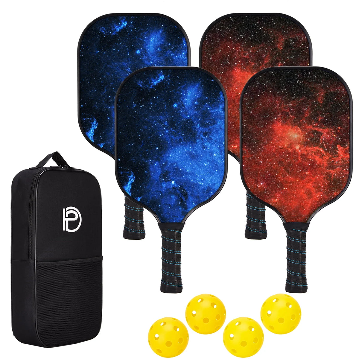 USAPA Approved Wood Pickleball Set with 4 Rackets, Bag, 4 Balls H931