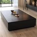 Black Wooden Coffee Table with Storage Drawers C47875