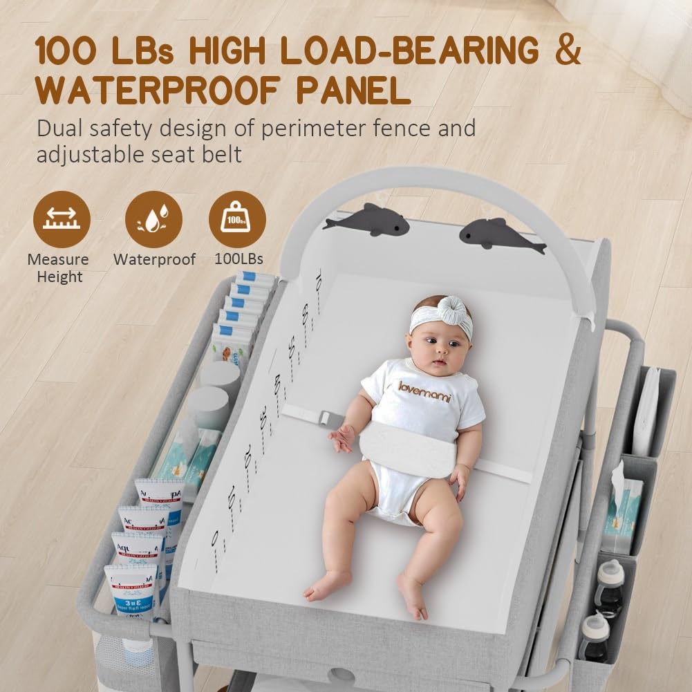 Portable Baby Changing Table with Storage Drawers E117547