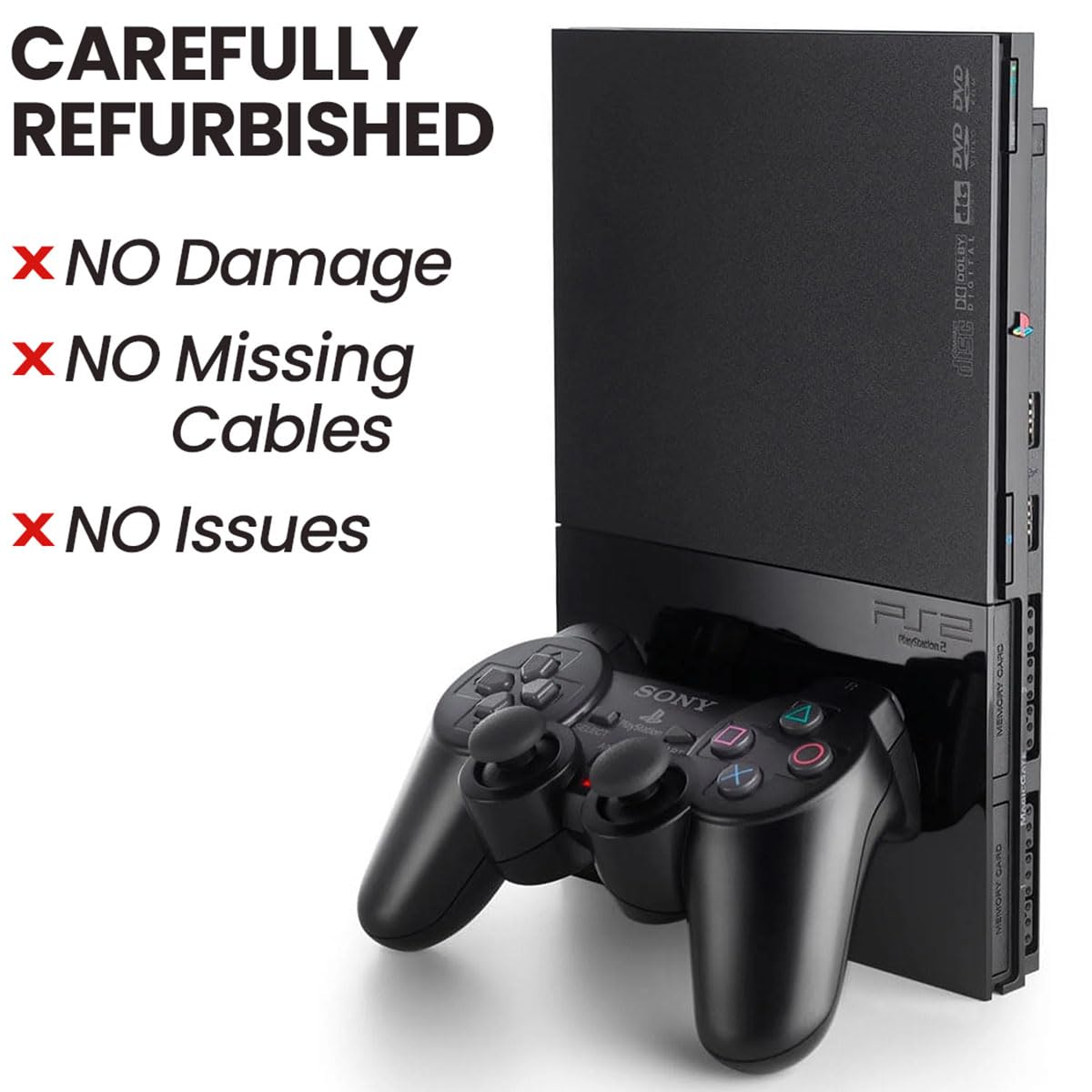 Black PlayStation 2 Console with 2 Wireless Controllers G188014