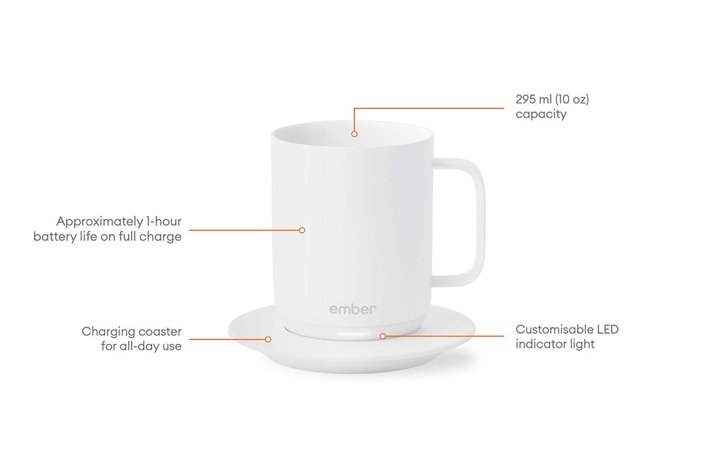 White 10 Ounce Heated Coffee Mug Z56444