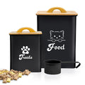 Black Airtight Cat Food Storage Container with Scoop Q83339