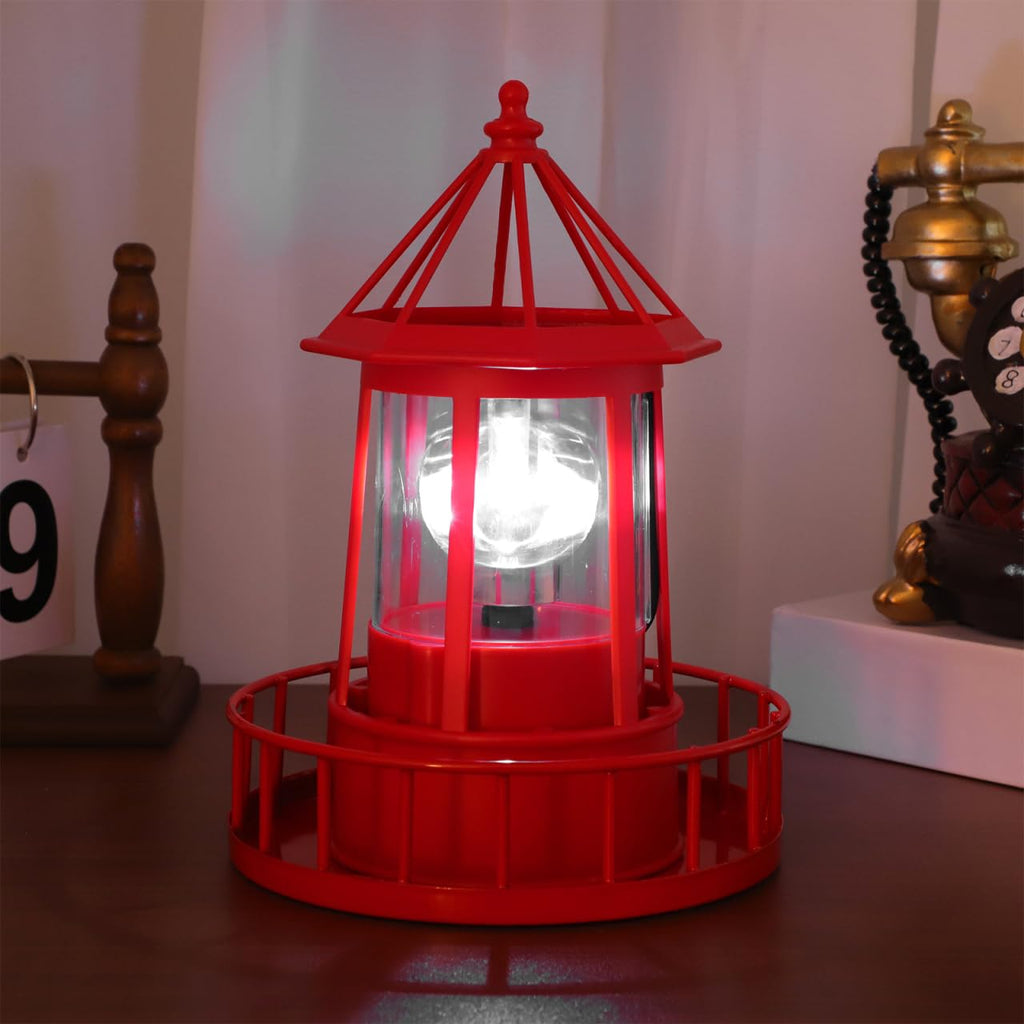 Rotating Metal Solar Lighthouse B139418