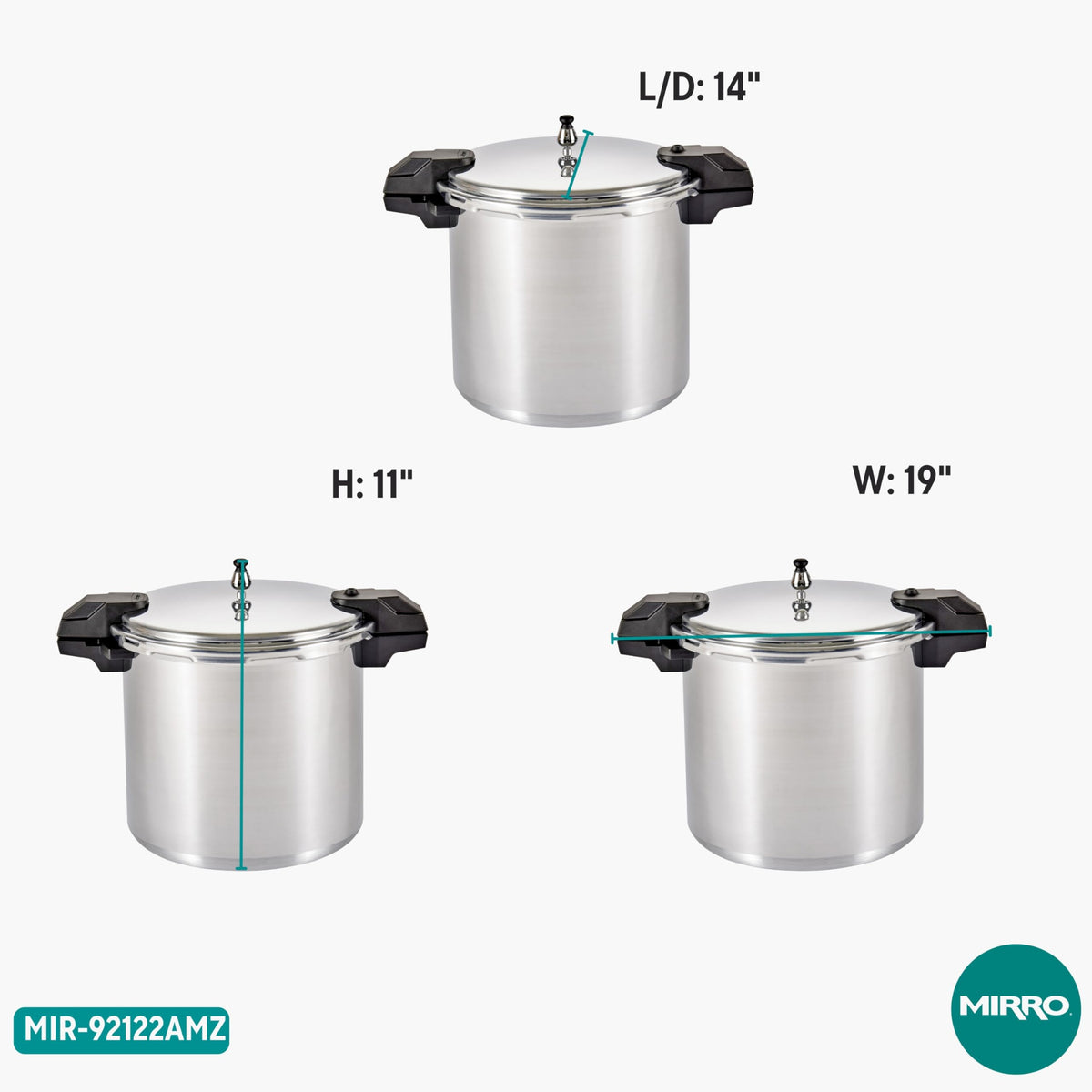 22 Qt Aluminum Pressure Canner with 3 Regulators D27608