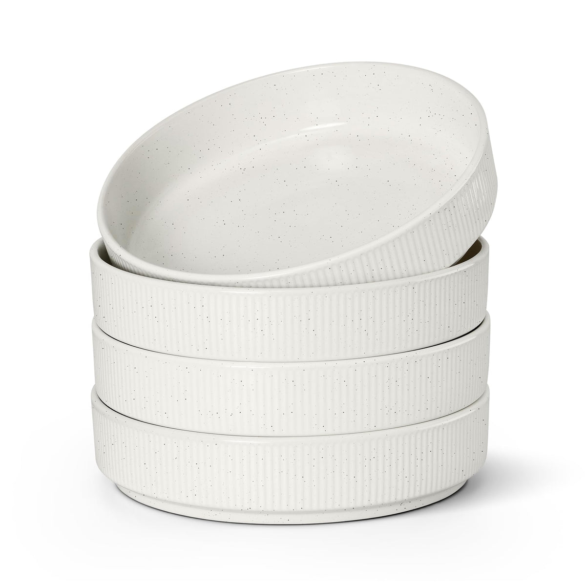 Pasta Bowls Set of 4, 35oz Ceramic, White, 8" D718