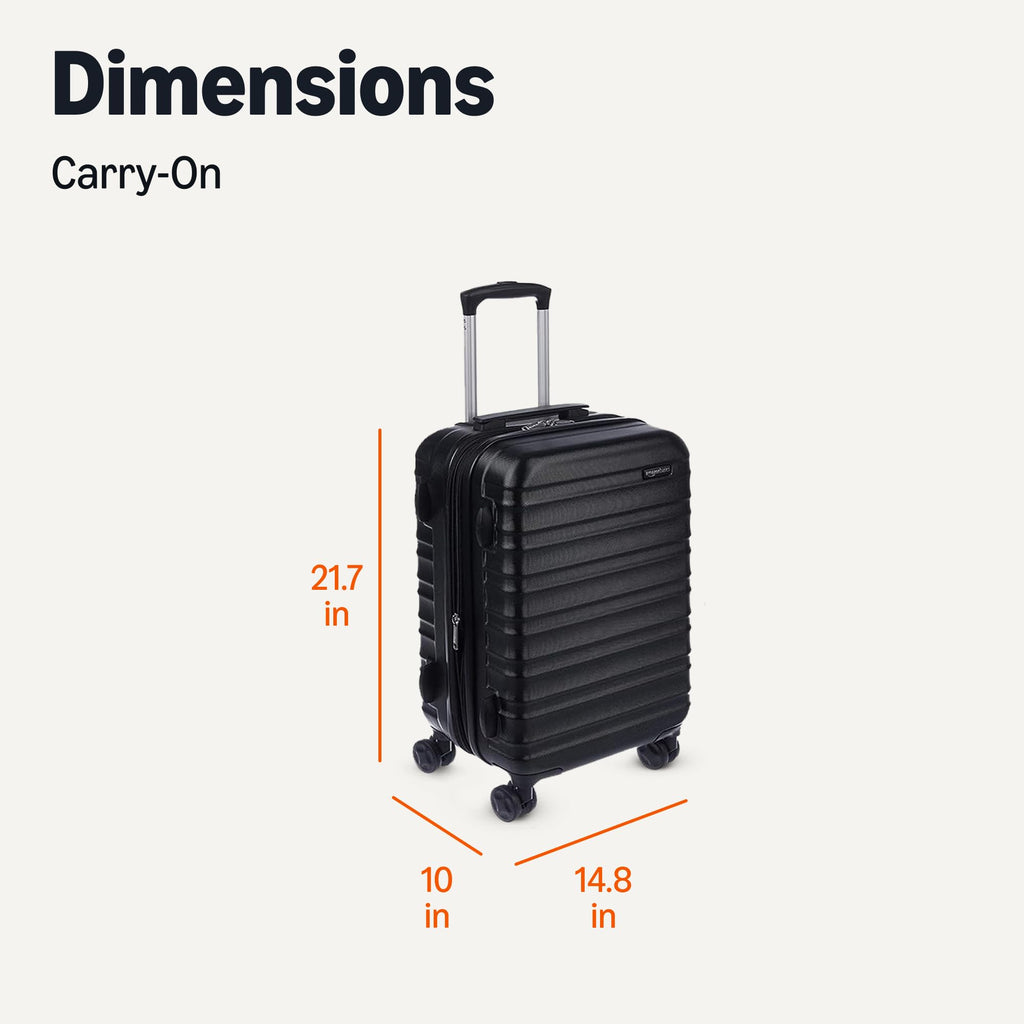 21" Black Hardside Carry-On Luggage with Spinner Wheels V611454