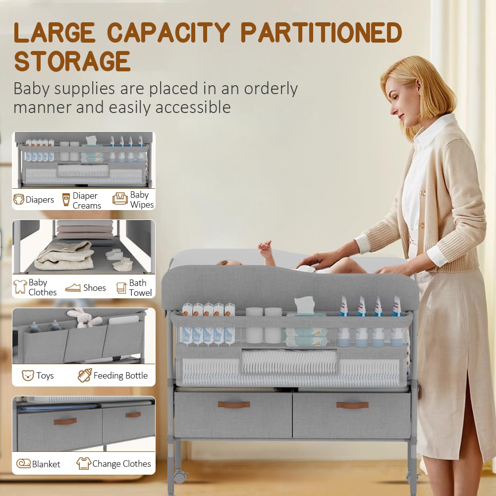 Portable Baby Changing Table with Storage Drawers E117547