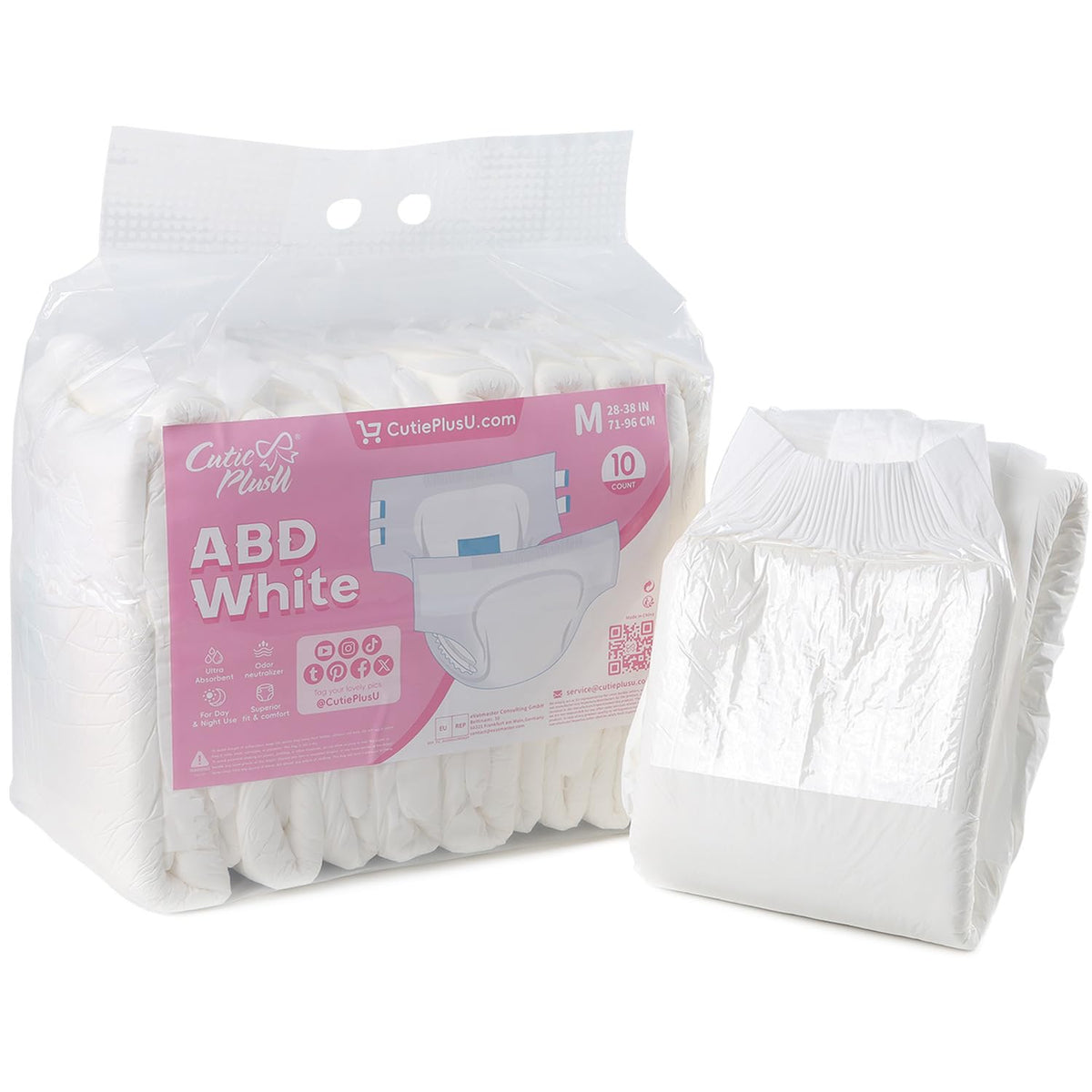 Diaper 10 Pieces Protective Underwear White 28"-38" W416