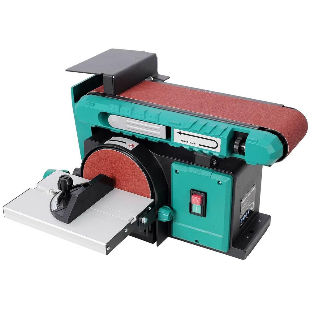 Benchtop Belt and Disc Sander, 4x36 Belt & 6" Disc, 0–90° Adjustable Table, Cast Iron Base, 120V Heavy Duty Sanding Machine L99213