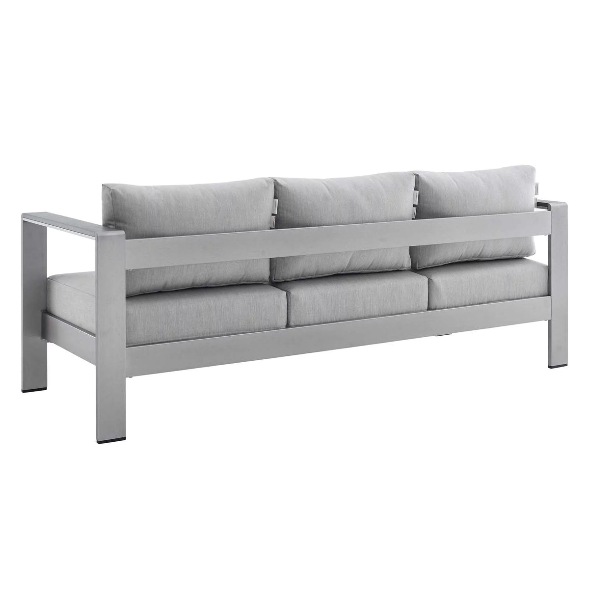 Silver Grey Modern Outdoor Sectional Sofa Chair Table Set L347