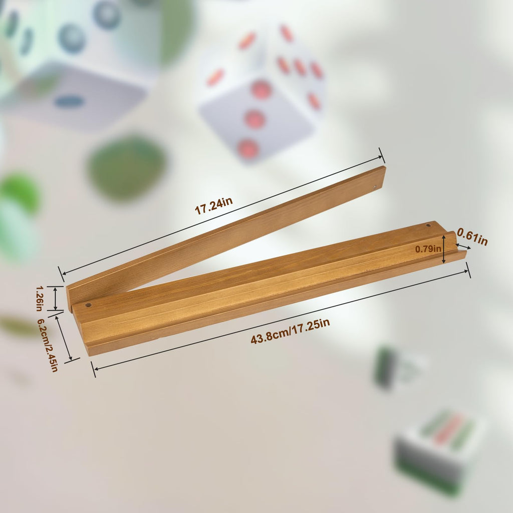 Wooden Mahjong Racks Set with Magnetic Pushers, 4 Racks & 4 Pushers V5798