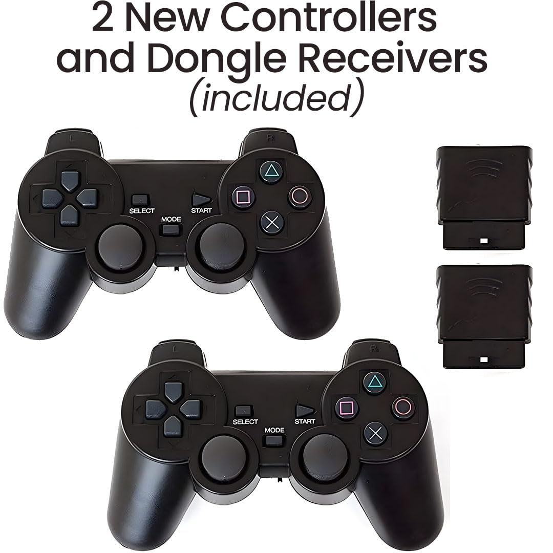 Black PlayStation 2 Console with 2 Wireless Controllers G188014