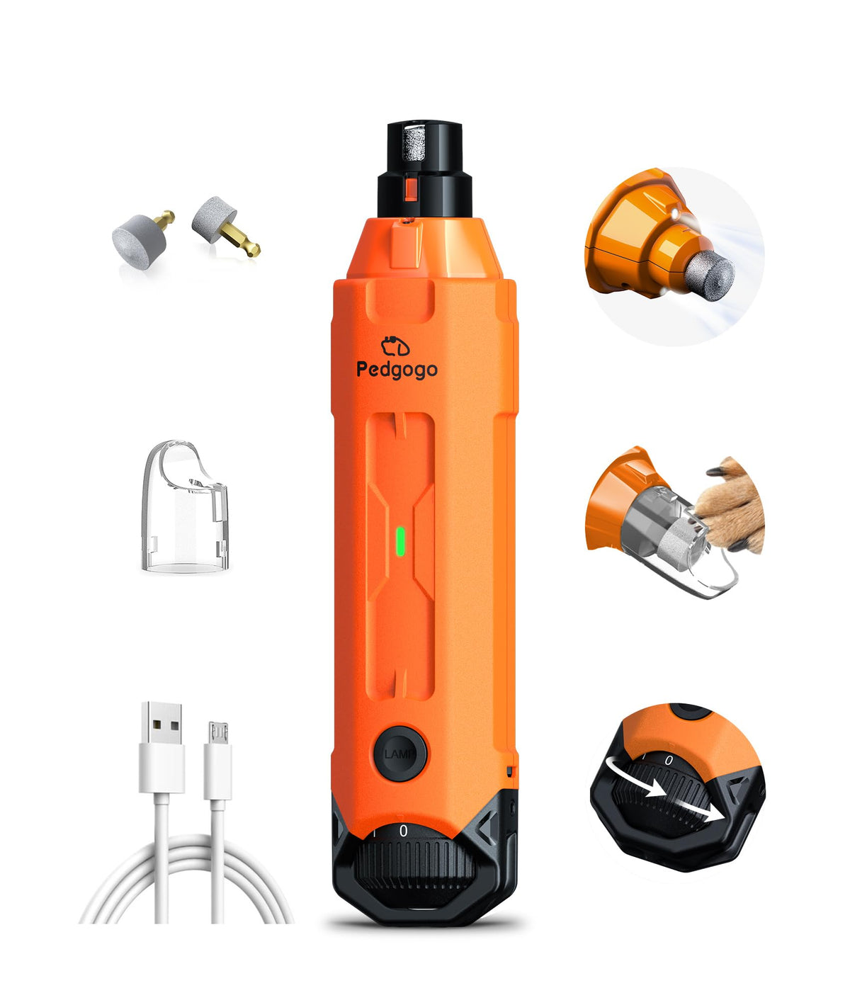 6-Speed Dog Nail Grinder with 2 LED Lights I7767