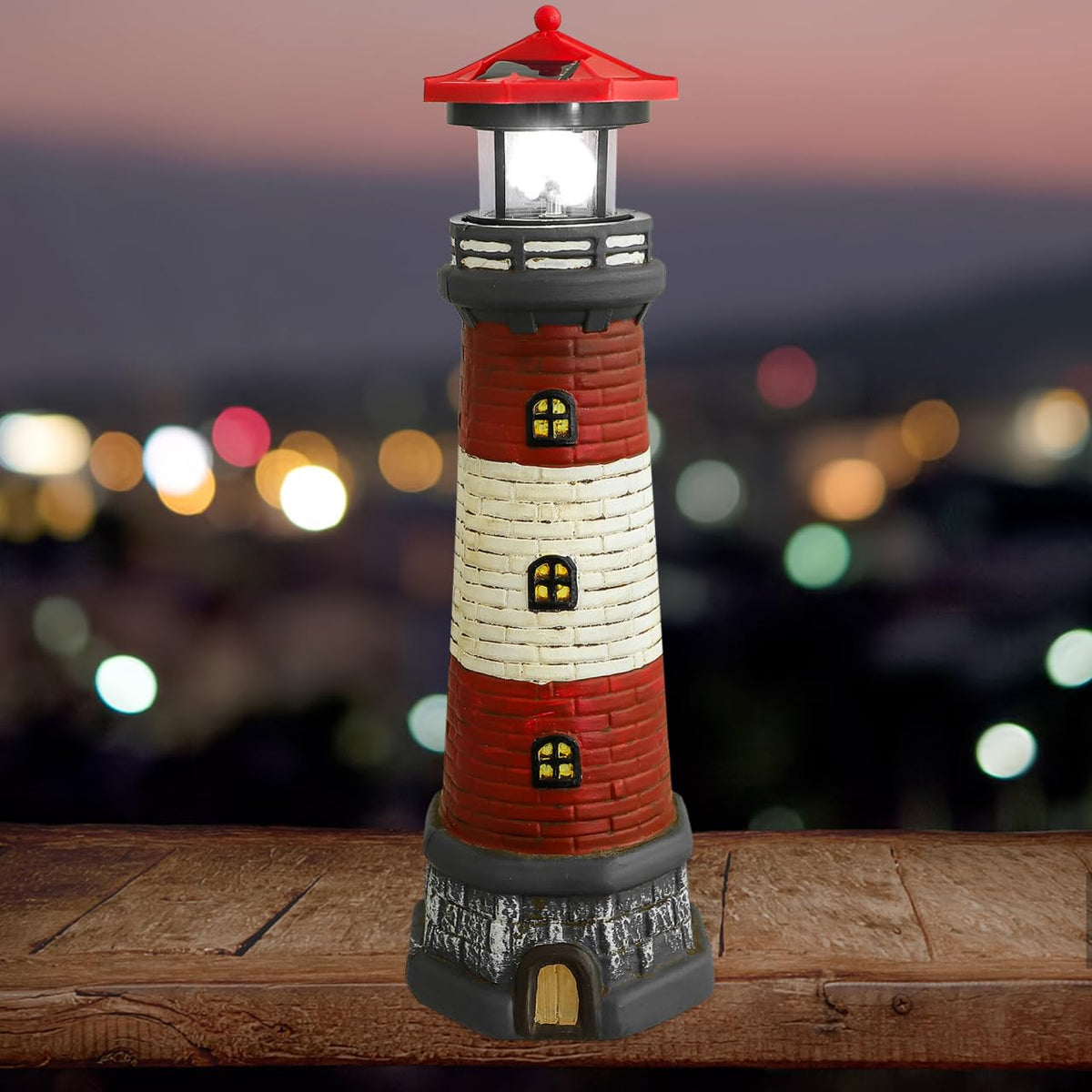 Solar Powered Lighthouse Statue Garden Decor A39240