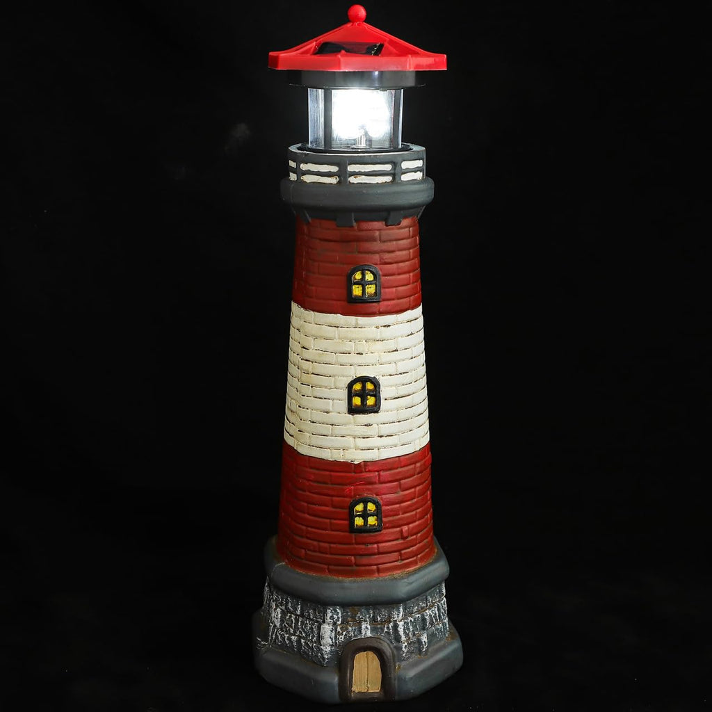 Solar Powered Lighthouse Statue Garden Decor A39240