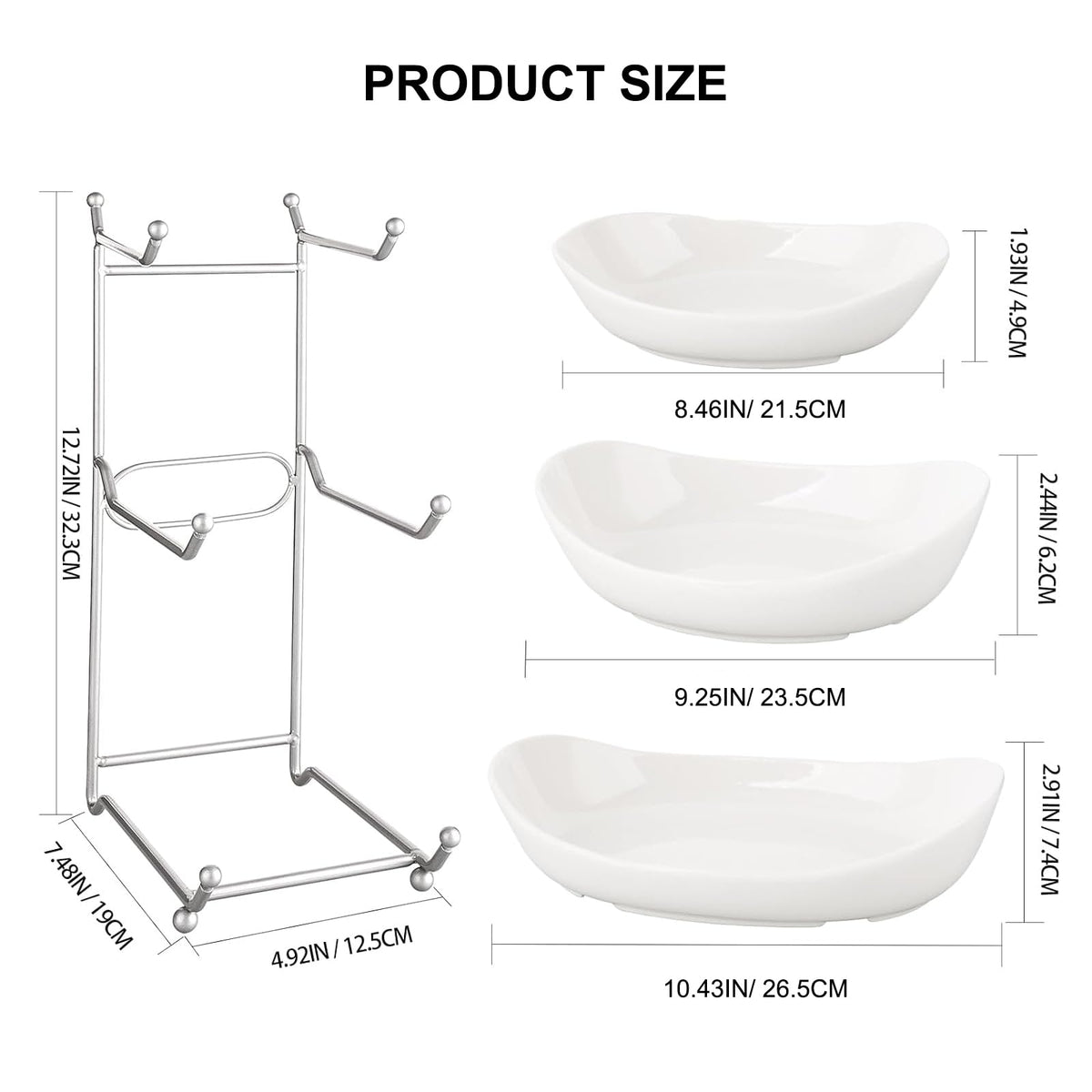 3 Tier Ceramic Fruit Basket with Holder R4680
