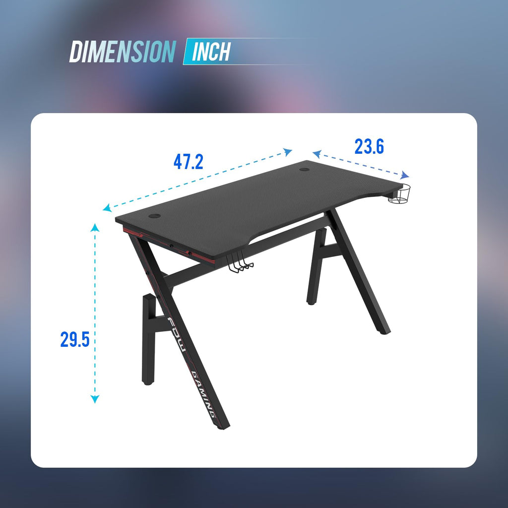 47" R-Shaped Gaming Table T483706