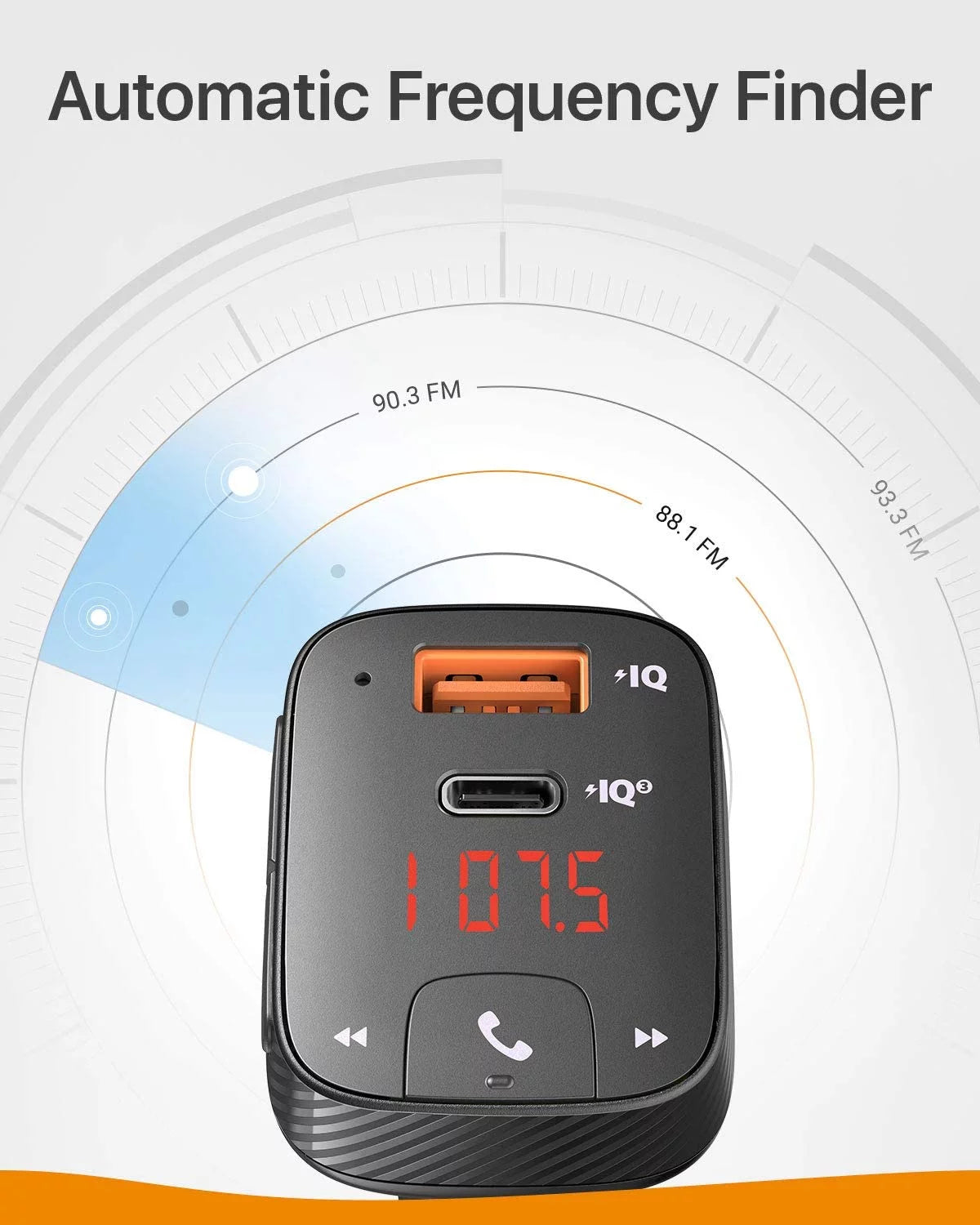 Bluetooth FM Transmitter Car Charger with Type C PD Charging X981318
