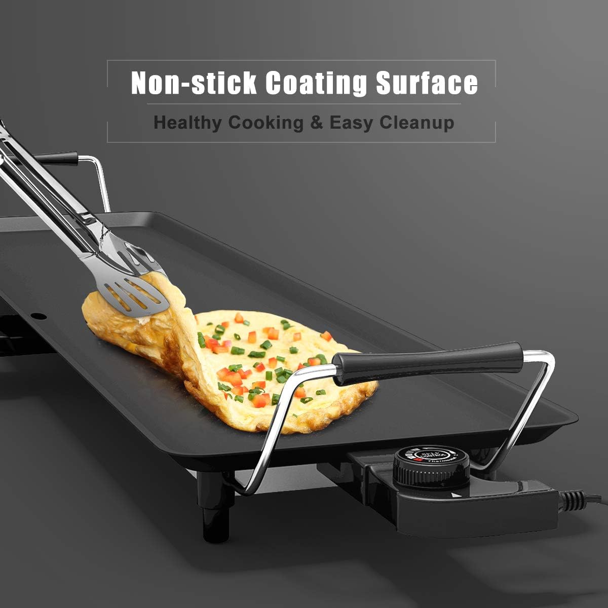 35 Electric Nonstick Extra Large Griddle Grill with Adjustable Temperature & Drip Tray T8221
