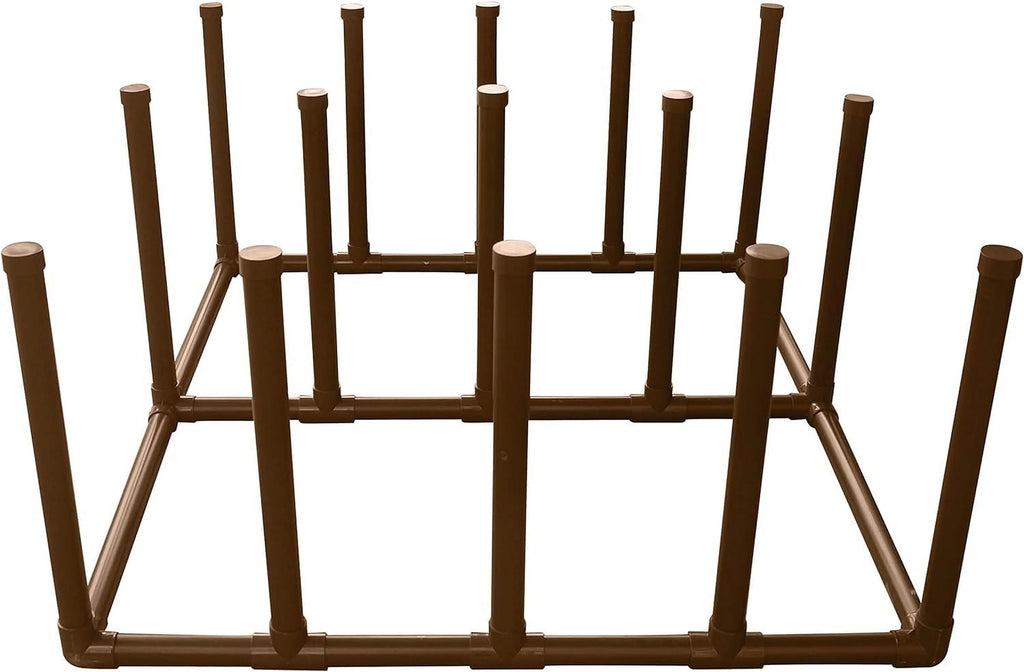 Float and Raft Rack 12 Bar Poolside Storage Organizer (61" W x 44" L x 26.5" H) Brown X161329