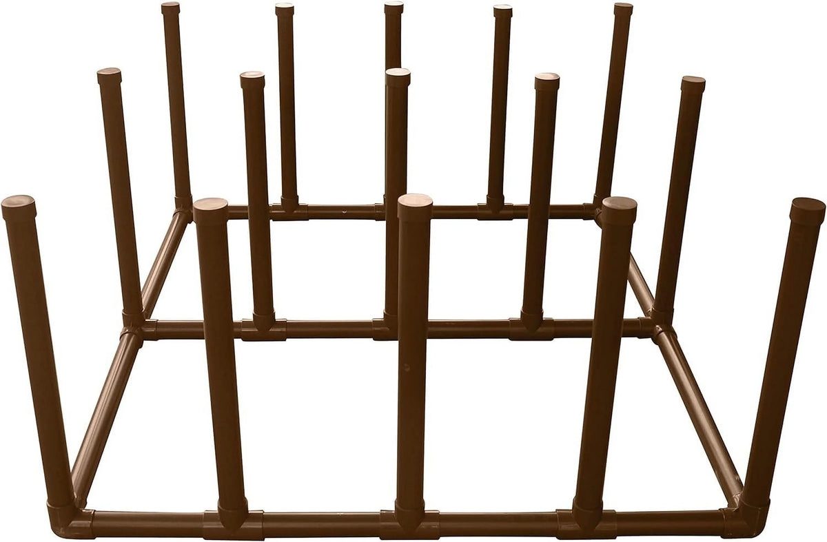Float and Raft Rack 12 Bar Poolside Storage Organizer (61" W x 44" L x 26.5" H) Brown X161329