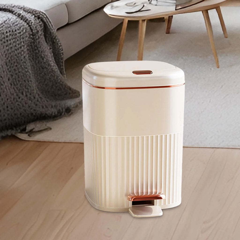 White Aureate 8L Step Trash Can Y9541