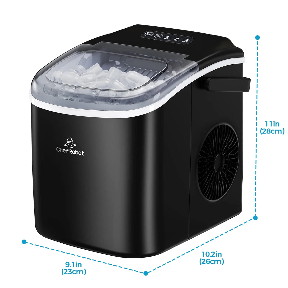 Black Self-Cleaning Ice Maker O508
