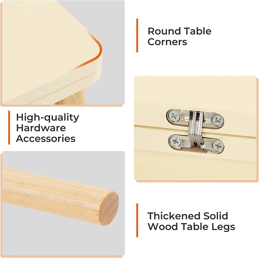Folding Dining Table with Hidden Storage, Beige I7890
