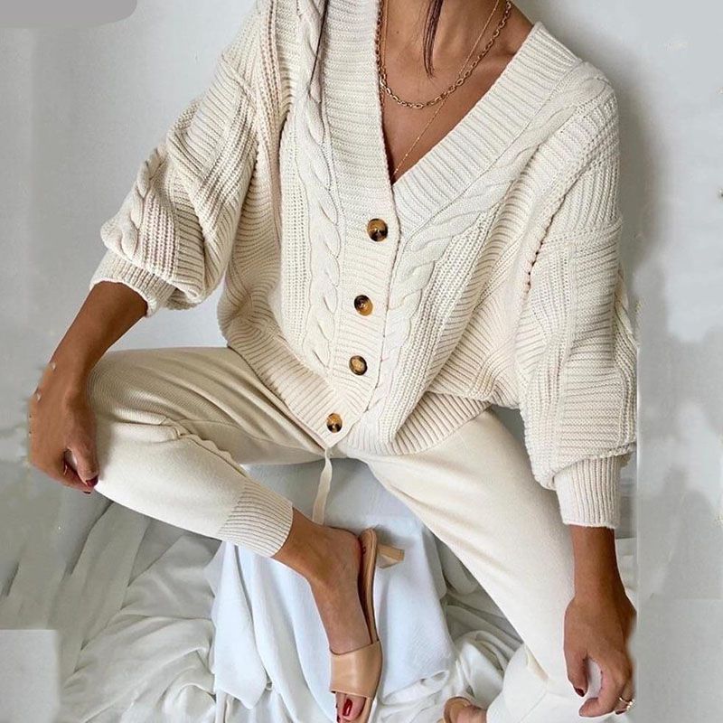 Chunky Knit Sweater and Pants Set K1110