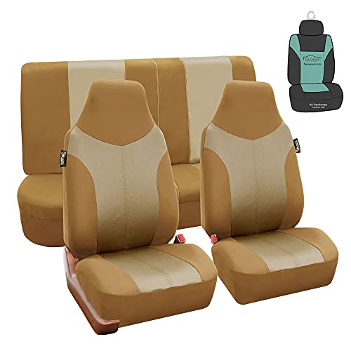 Beige Twill Car Seat Covers Full Set R2008