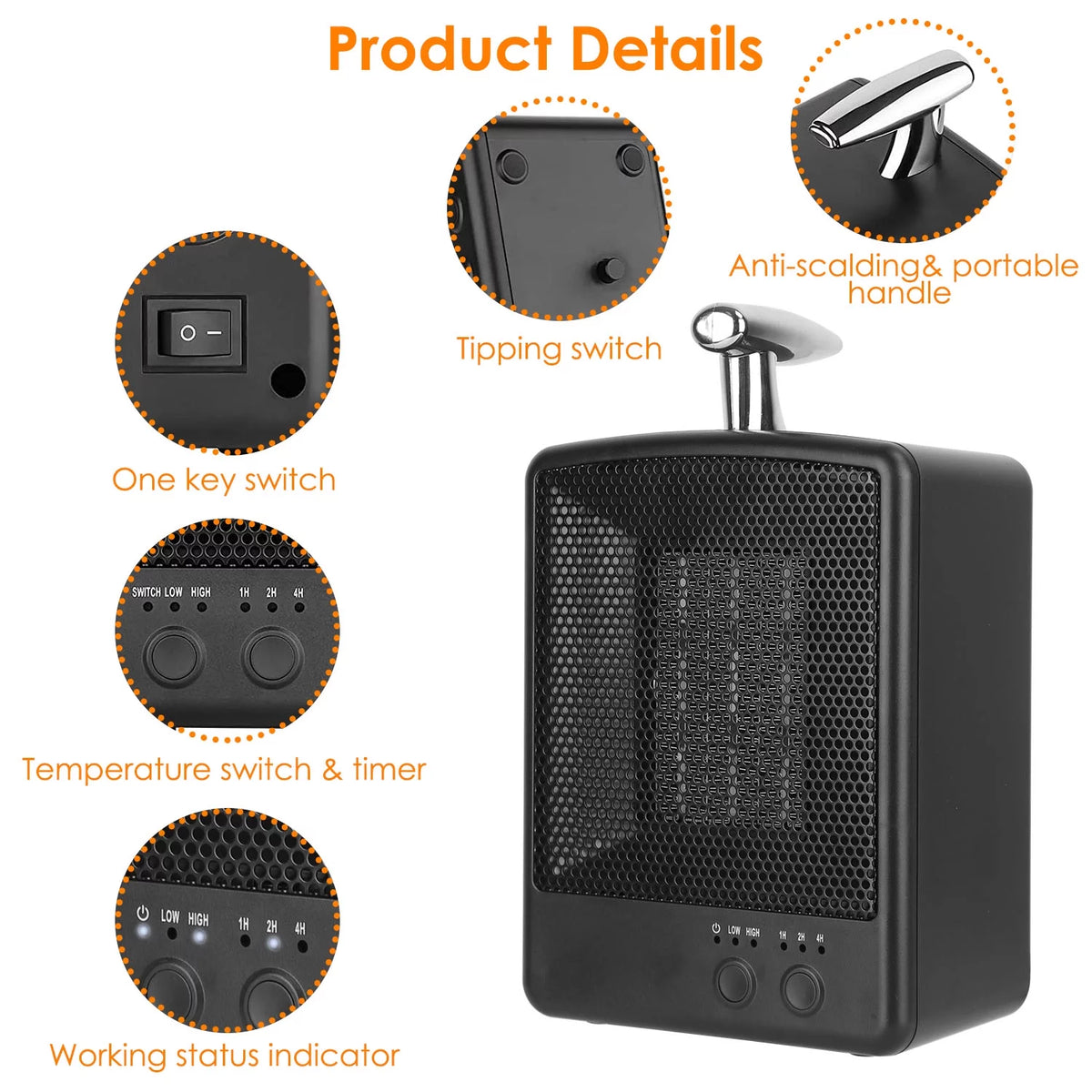1000W Portable Ceramic Space Heater T403