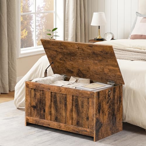 White and Walnut 39.3" Wooden Storage Bench Q9943