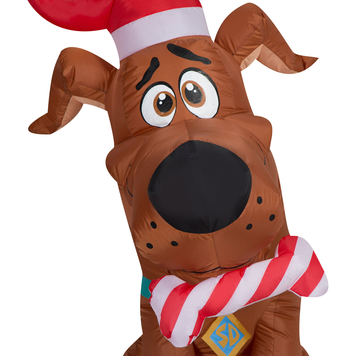 5 Foot Christmas Puppy Airblown Inflatable with Peppermint Bone U61391