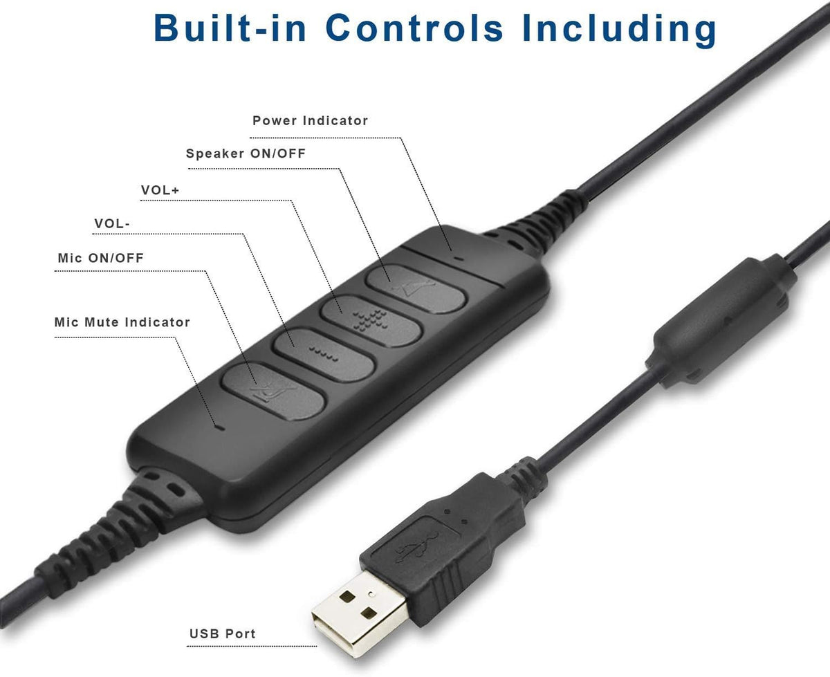 USB Headset with Microphone Noise Cancelling Pack of 2 C2727