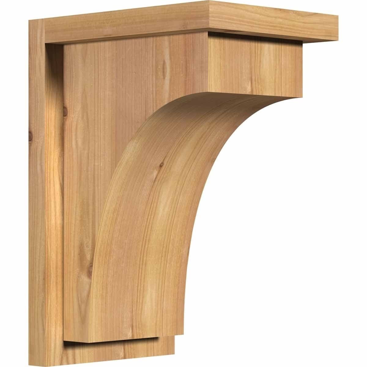 7 1/2x22W x 10x22D x 14x22H Western Red Cedar Corbel with Backplate W16855