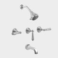 Polished Black Three Valve Tub and Shower Set J648800