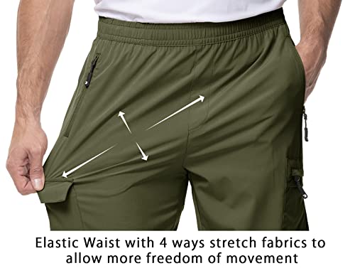Men's Lightweight Hiking Travel Pants Cargo Pockets Quick Dry Stretch Water Resistant Fishing Outdoor Work A277