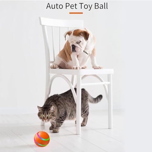 Remote Control Self Rolling Jiggle Ball Toy For Dogs (Orange) S2391