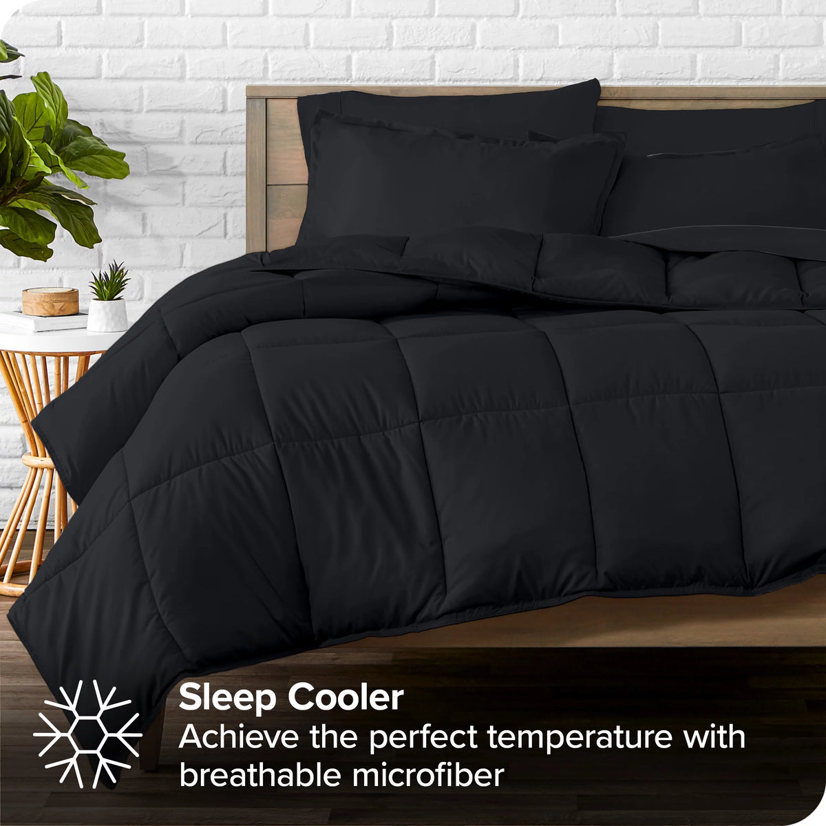 7-Piece Bed-in-a-Bag Full XL Black Sheet Set P682086