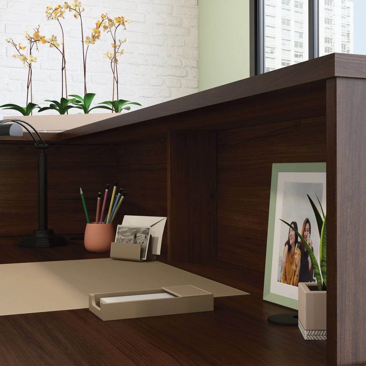 Engineered Wood Reception Station Hutch L81062