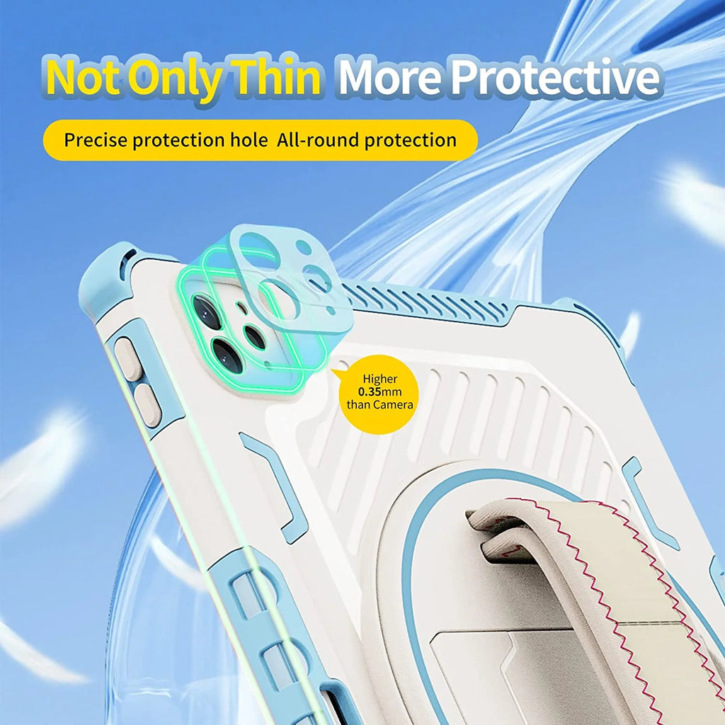 Heavy Duty Protective Case for iPad Pro 12.9 Inch with Rotating Hand Strap & Stand U754224