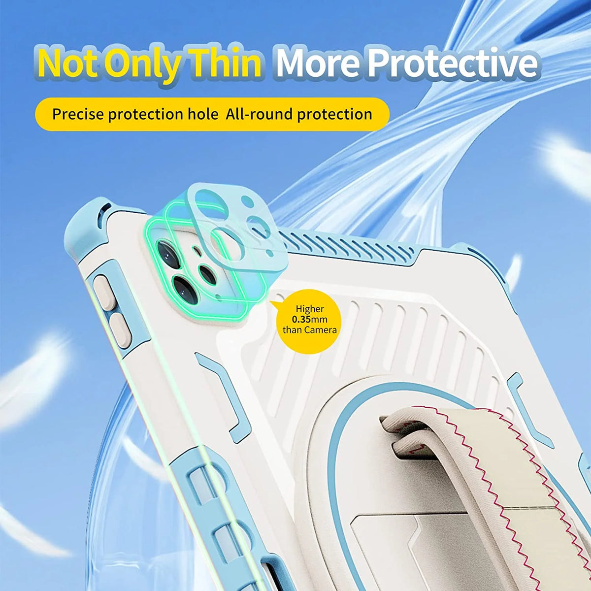 Heavy Duty Protective Case for iPad Pro 12.9 Inch with Rotating Hand Strap & Stand U754224