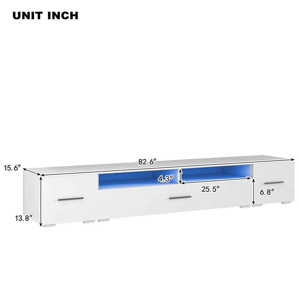 White TV Stand with LED Lights C857433