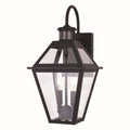 2 Light Motion Sensor Dusk to Dawn Outdoor Wall Lantern Textured Black Clear Glass J301