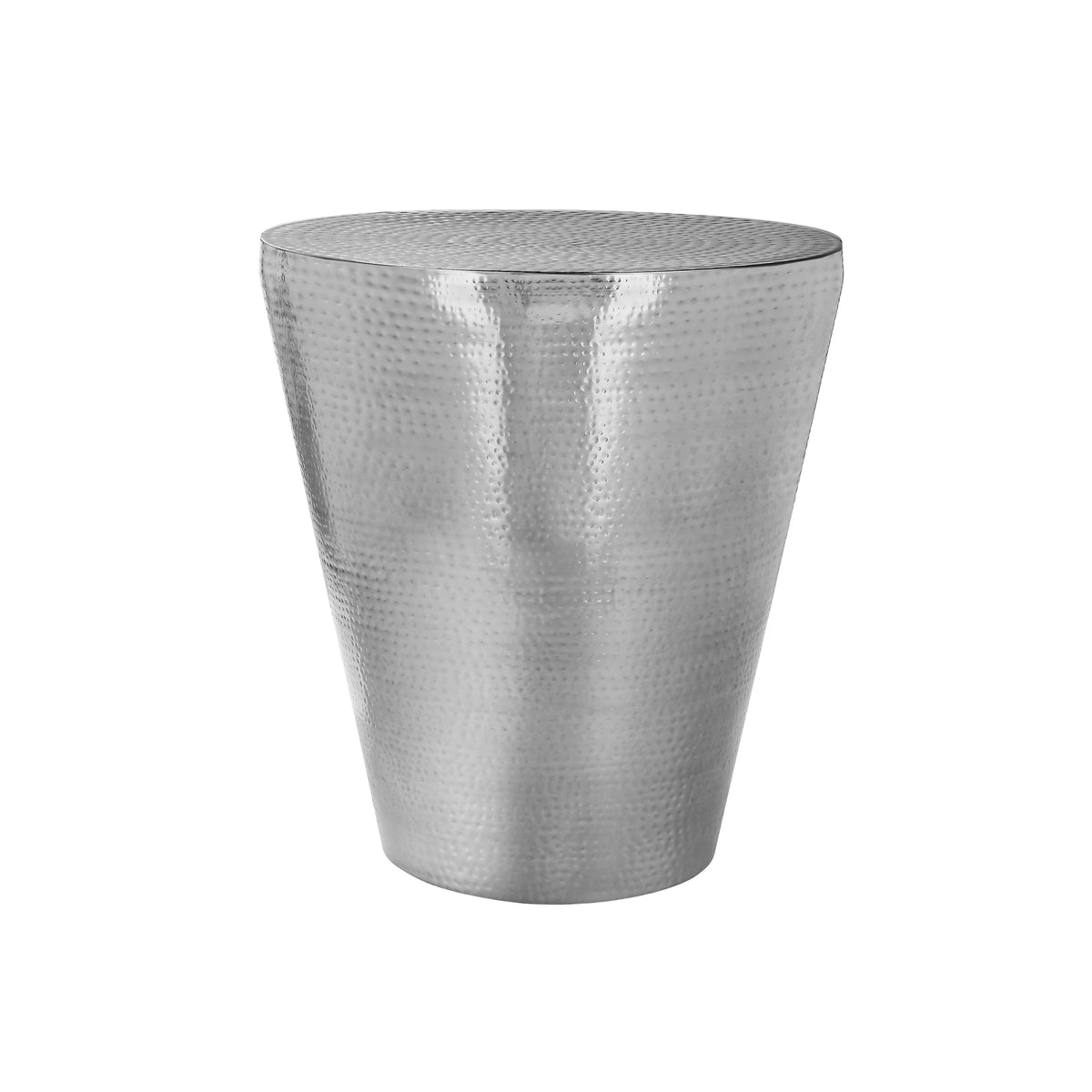 Hammered Cone Shaped Drum End Table V4595