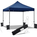 10x10FT Pop Up Canopy Tent with Wheeled Carry Bag, Navy Blue L692122