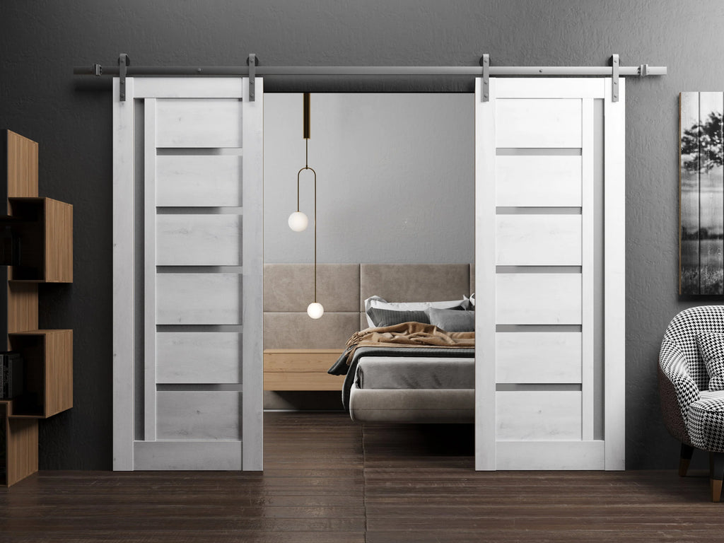 Double Barn Door 48 x 80 inches with Frosted Glass Q766486